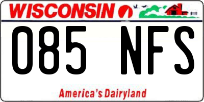 WI license plate 085NFS
