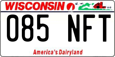 WI license plate 085NFT