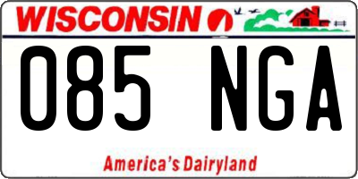 WI license plate 085NGA