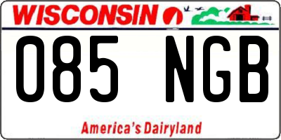 WI license plate 085NGB