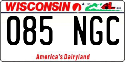 WI license plate 085NGC