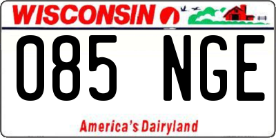 WI license plate 085NGE