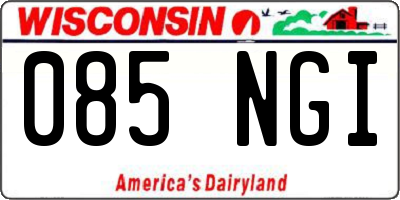 WI license plate 085NGI