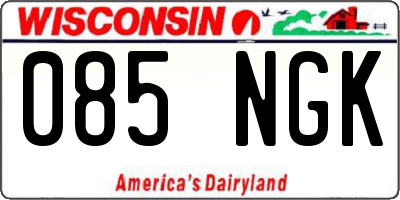 WI license plate 085NGK