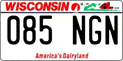 WI license plate 085NGN
