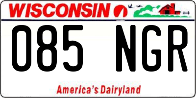 WI license plate 085NGR
