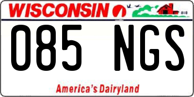 WI license plate 085NGS