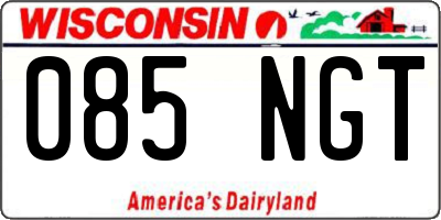 WI license plate 085NGT