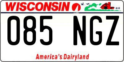 WI license plate 085NGZ