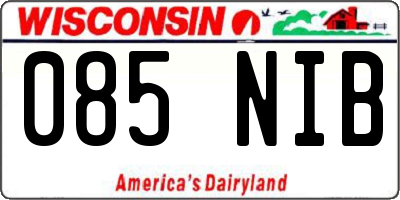 WI license plate 085NIB