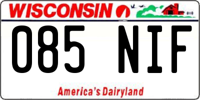 WI license plate 085NIF