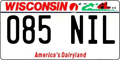 WI license plate 085NIL