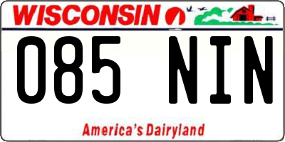 WI license plate 085NIN