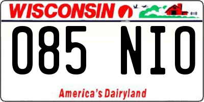 WI license plate 085NIO
