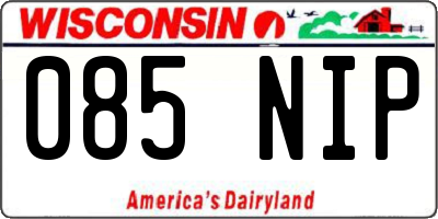 WI license plate 085NIP