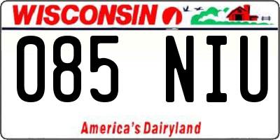 WI license plate 085NIU
