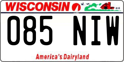 WI license plate 085NIW