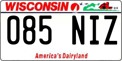 WI license plate 085NIZ