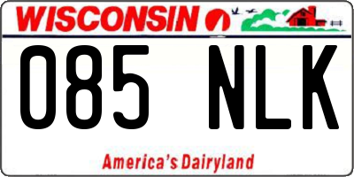 WI license plate 085NLK