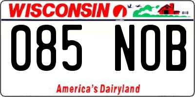 WI license plate 085NOB