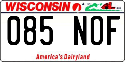 WI license plate 085NOF