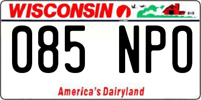 WI license plate 085NPO