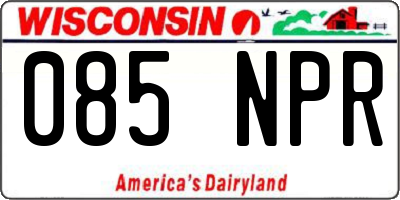 WI license plate 085NPR