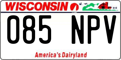 WI license plate 085NPV