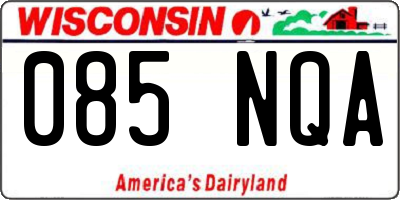 WI license plate 085NQA