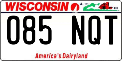 WI license plate 085NQT