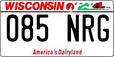 WI license plate 085NRG