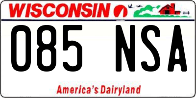 WI license plate 085NSA