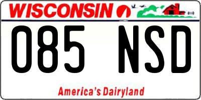 WI license plate 085NSD