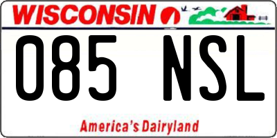 WI license plate 085NSL