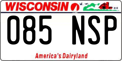 WI license plate 085NSP