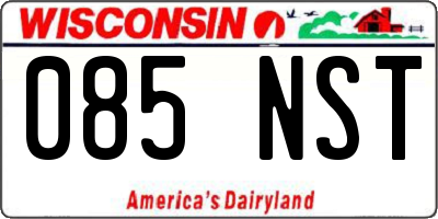 WI license plate 085NST