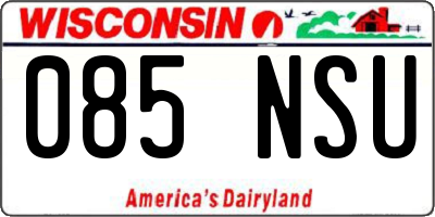 WI license plate 085NSU