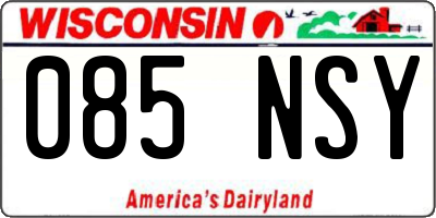 WI license plate 085NSY