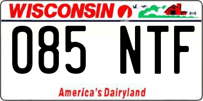 WI license plate 085NTF