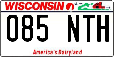 WI license plate 085NTH