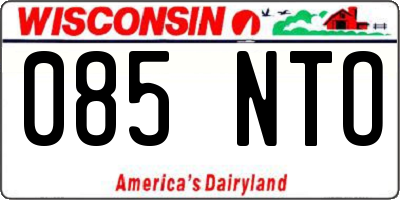 WI license plate 085NTO