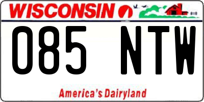 WI license plate 085NTW