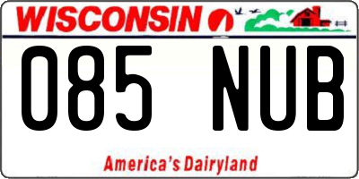 WI license plate 085NUB