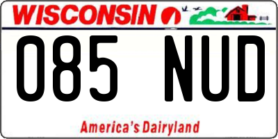 WI license plate 085NUD