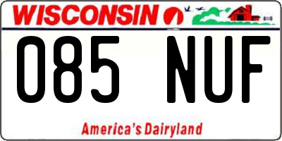 WI license plate 085NUF
