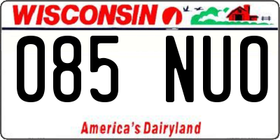 WI license plate 085NUO