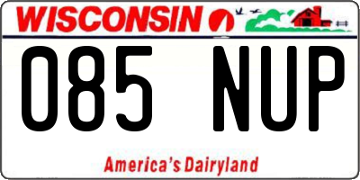WI license plate 085NUP