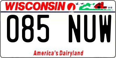 WI license plate 085NUW