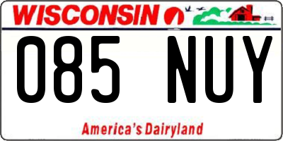 WI license plate 085NUY