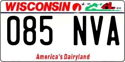 WI license plate 085NVA